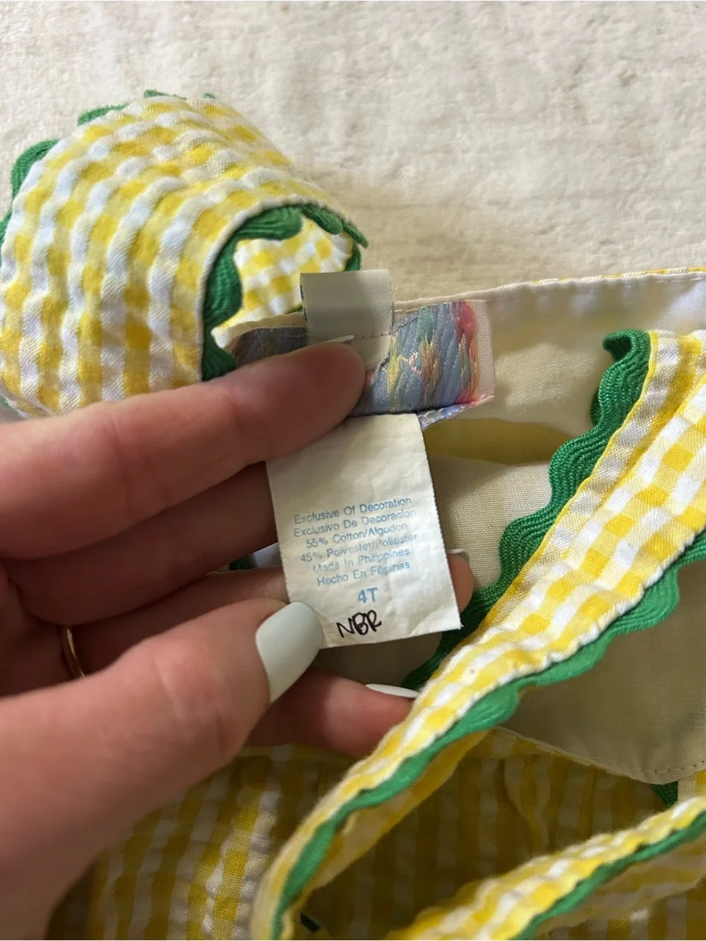 Samara 4T Yellow Seersucker Bunny Easter Bubble Romper Cottagecore